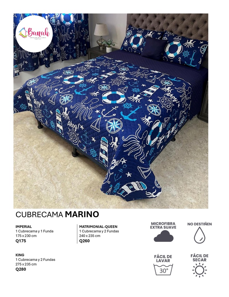 Cubrecama Marino