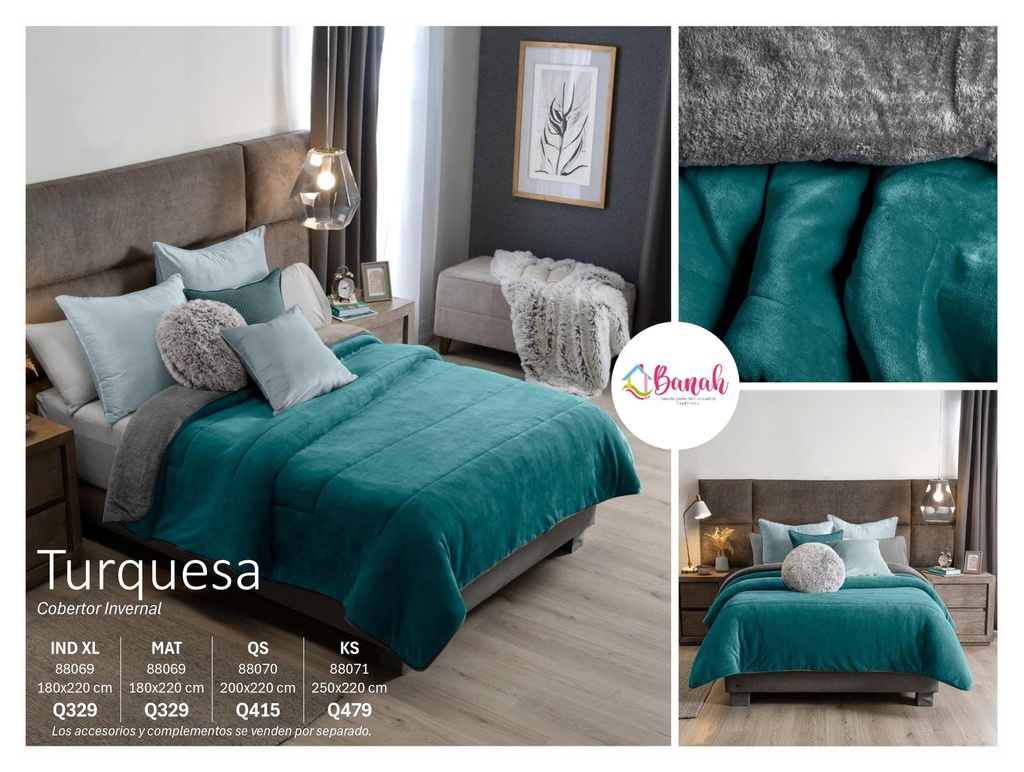 Cobertor Invernal Turquesa