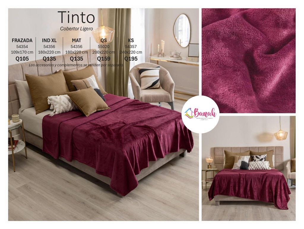 Cobertor Ligero Tinto