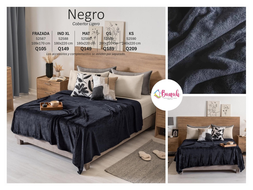 Cobertor Ligero Negro