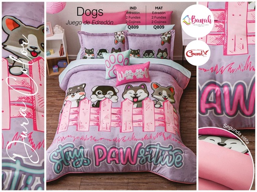 Edredón Dogs +Fundas y Cojín